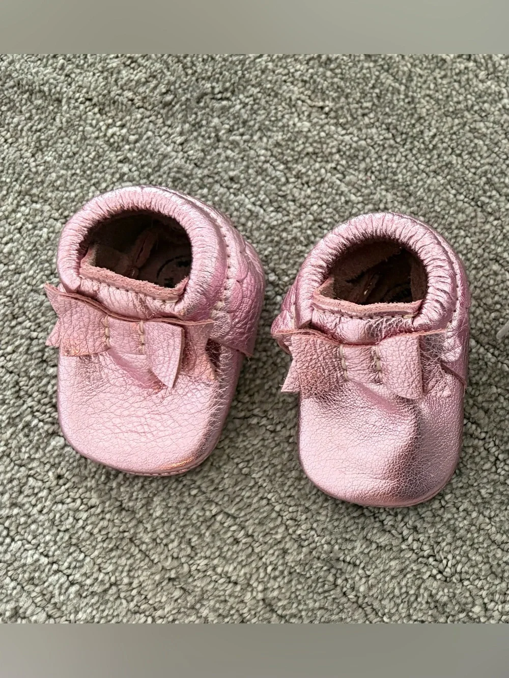 Freshly Picked Baby Girl Moccasin Shoes with Bow- size 1